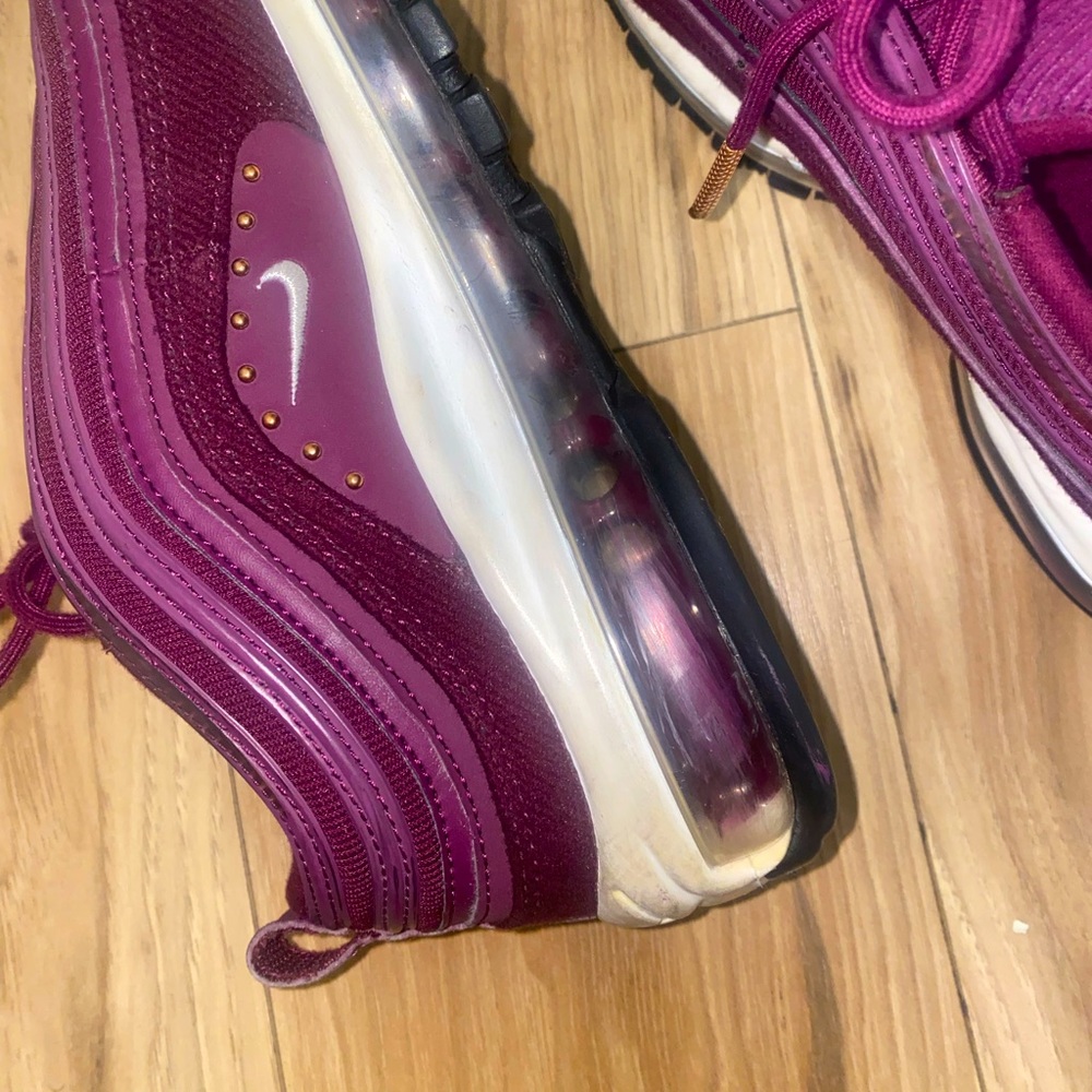 Nike Women's Maroon/Purple Air Max 97 Sneakers - Picture 6 of 7
